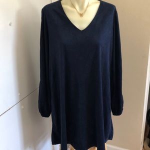 Navy blue velvet dress